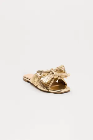Arbor Metallic Bow Sandals - Gold