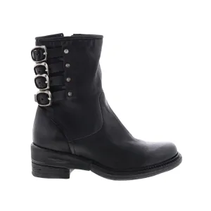 A.S.98 Spero A23215-301 Womens Black Leather Hook & Loop Casual Dress Boots