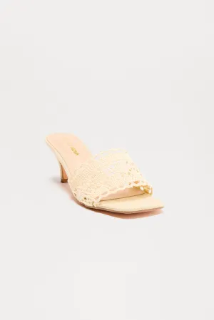 Azai Raffia Mules - Nude