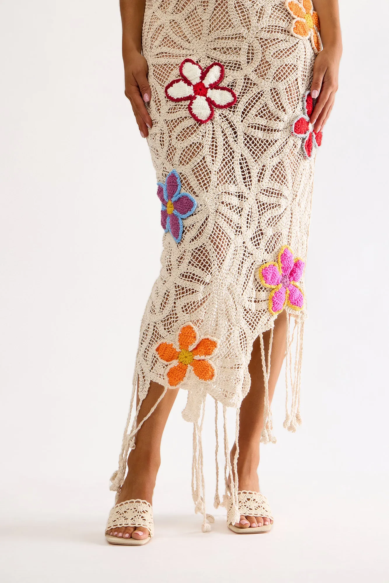 Azai Raffia Mules - Nude