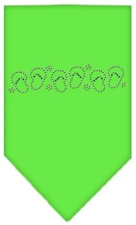 Beach Sandals Rhinestone Bandana Lime Green Large