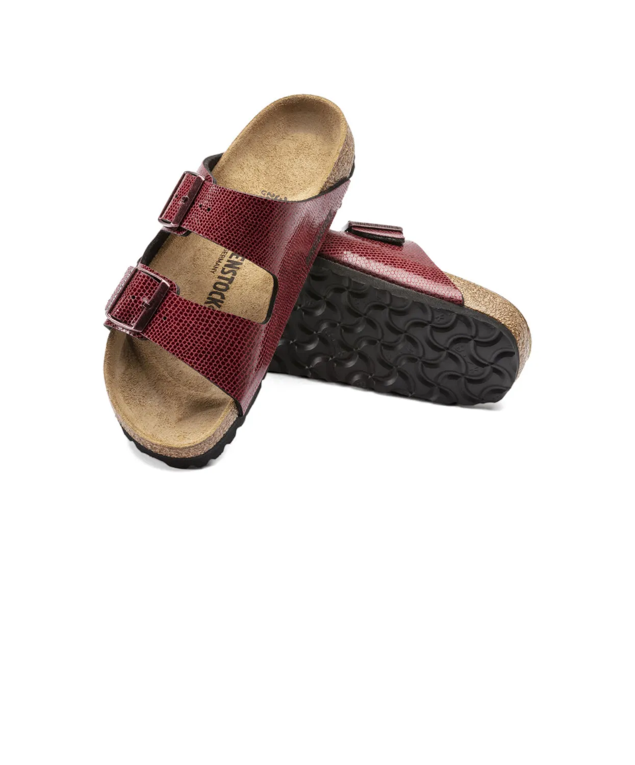 Birkenstock Arizona Birko-Flor Magical Metallic Maroon Sandals