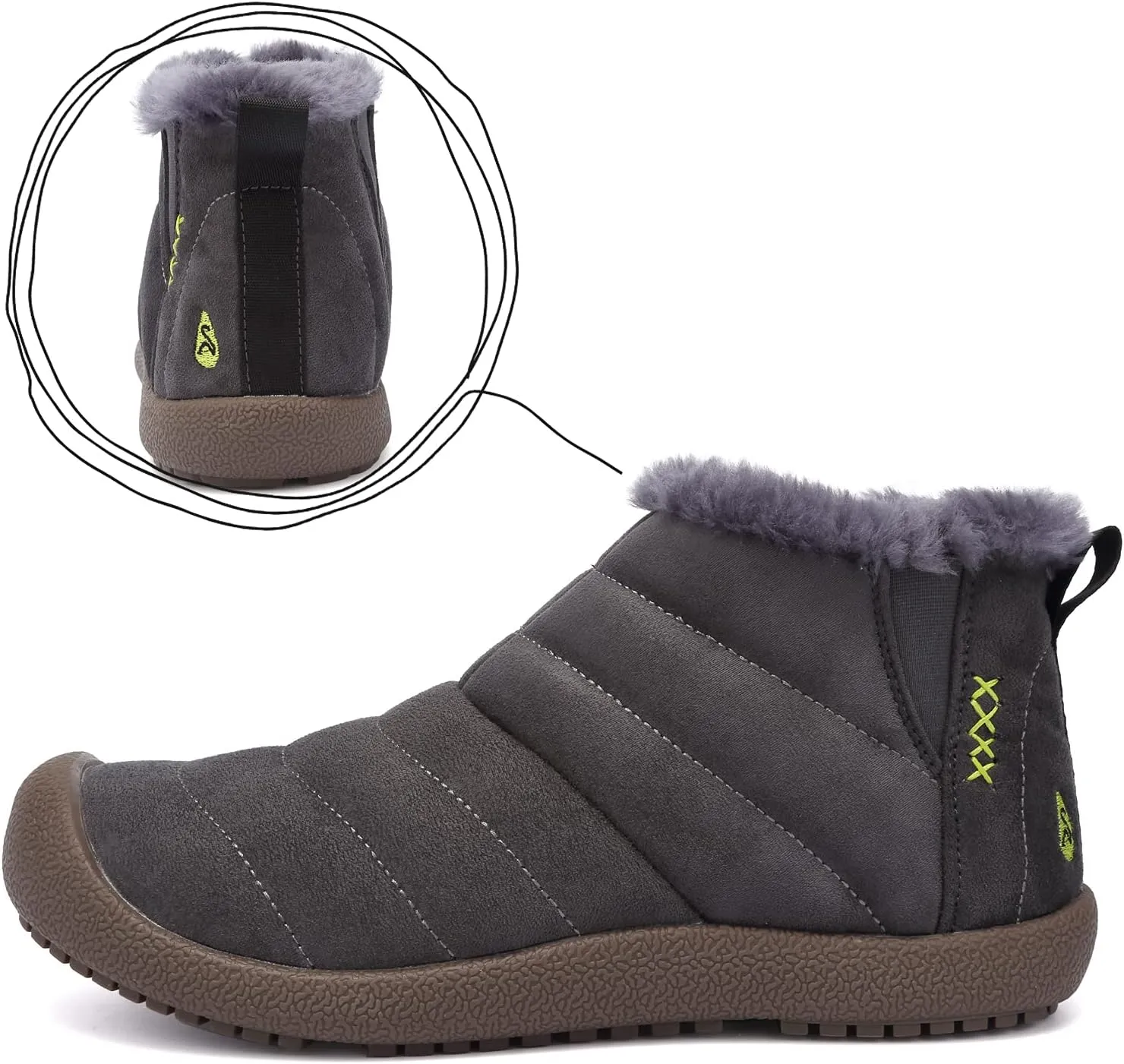DimaiGlobal Men's Snow Boots Winter Boots Warm Ankle Boots Slip On Fur Lined Booties Water Resistant Outdoor Walking Shoes 6-13US