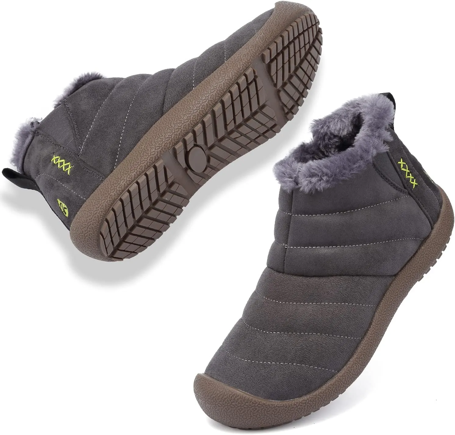 DimaiGlobal Men's Snow Boots Winter Boots Warm Ankle Boots Slip On Fur Lined Booties Water Resistant Outdoor Walking Shoes 6-13US