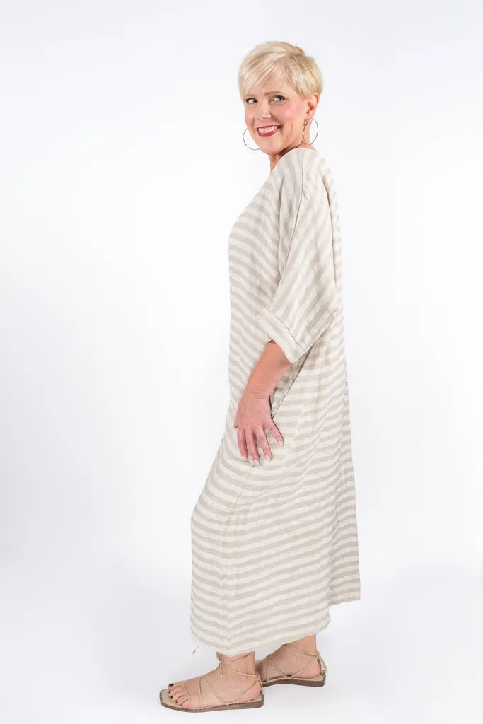 Kasia Cabana Stripe Linen Dress (DSS119) - FINAL SALE
