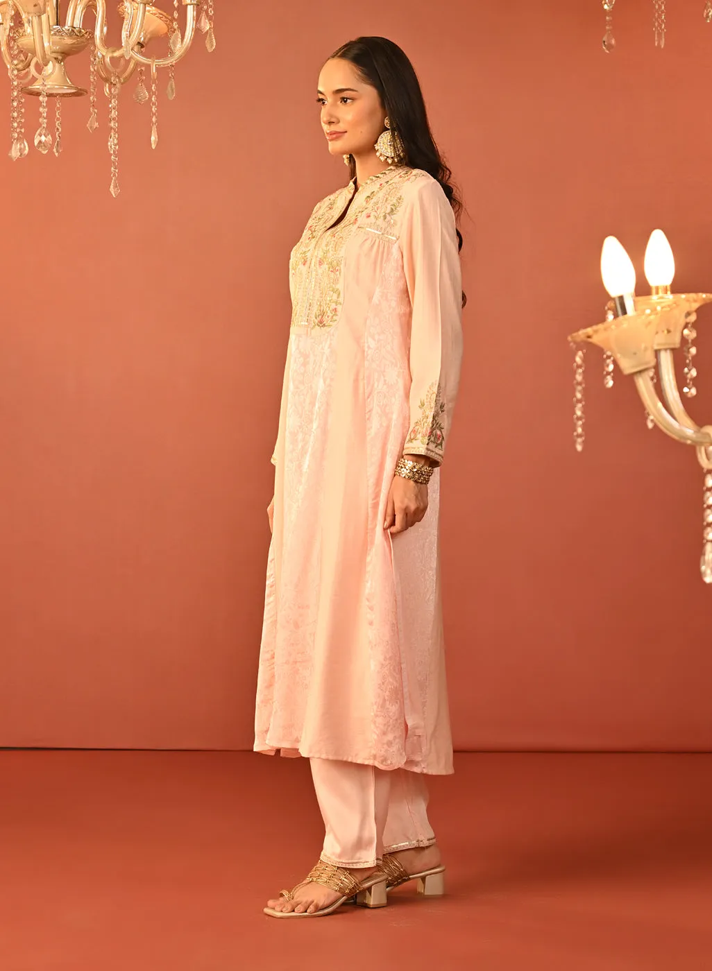 Sahira Pink Embroidered Designer Kurta Set for Women