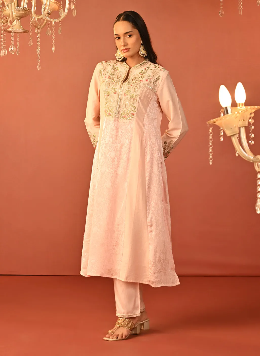 Sahira Pink Embroidered Designer Kurta Set for Women