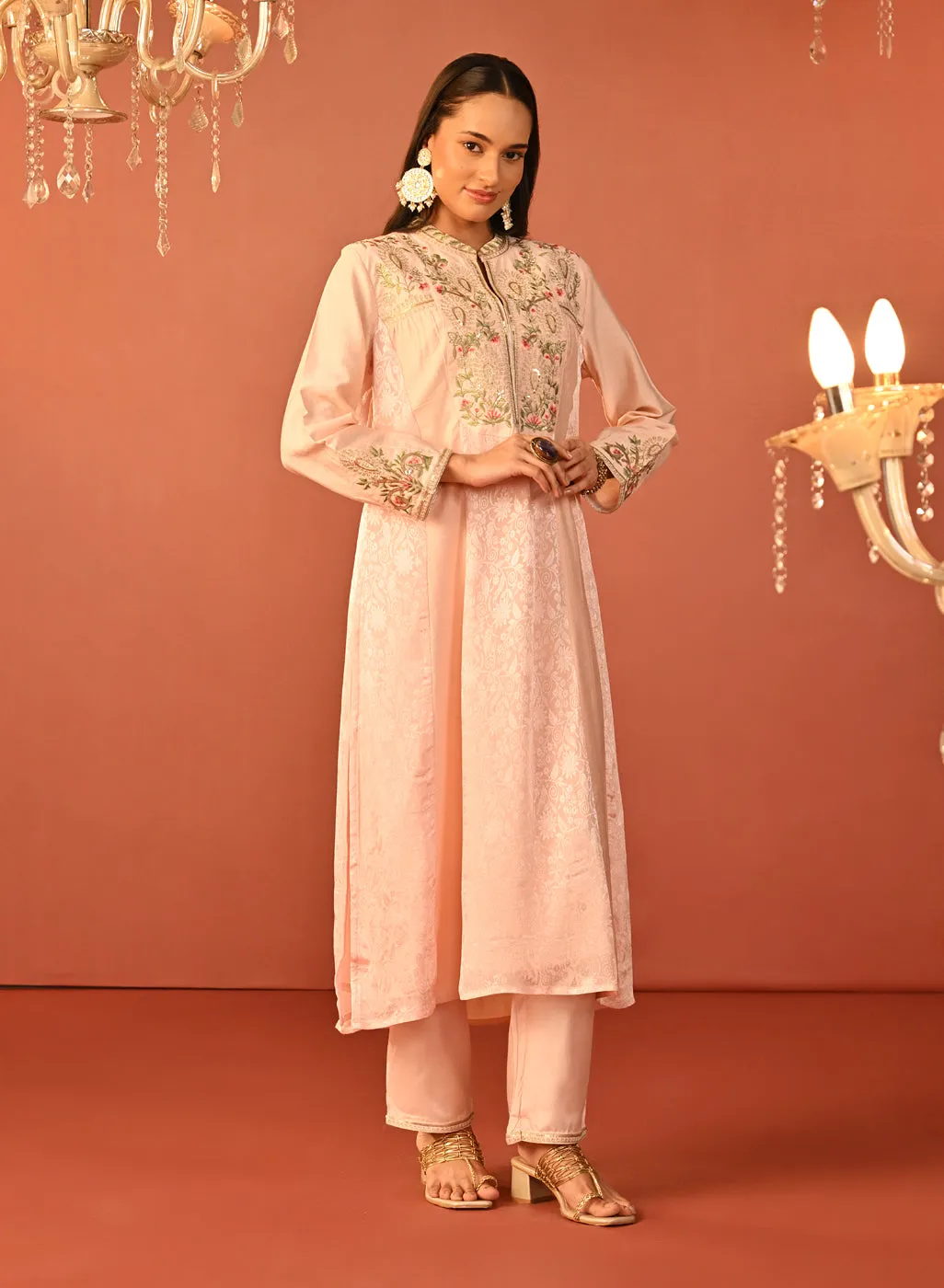 Sahira Pink Embroidered Designer Kurta Set for Women