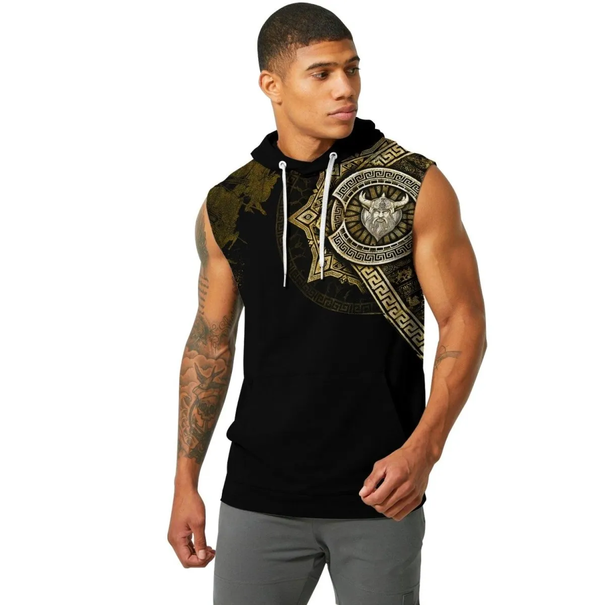 Viking Warrior Medal Sleeveless Pullover & Zip Hoodie