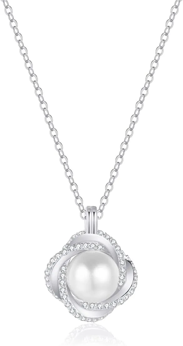 women's pearl necklace, Womens Pendant Necklaces925 sterling silver pendant necklace, freshwater cultured pearl, suitable for daily wear and as a gift for family and friends