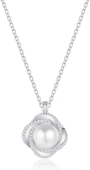 women's pearl necklace, Womens Pendant Necklaces925 sterling silver pendant necklace, freshwater cultured pearl, suitable for daily wear and as a gift for family and friends