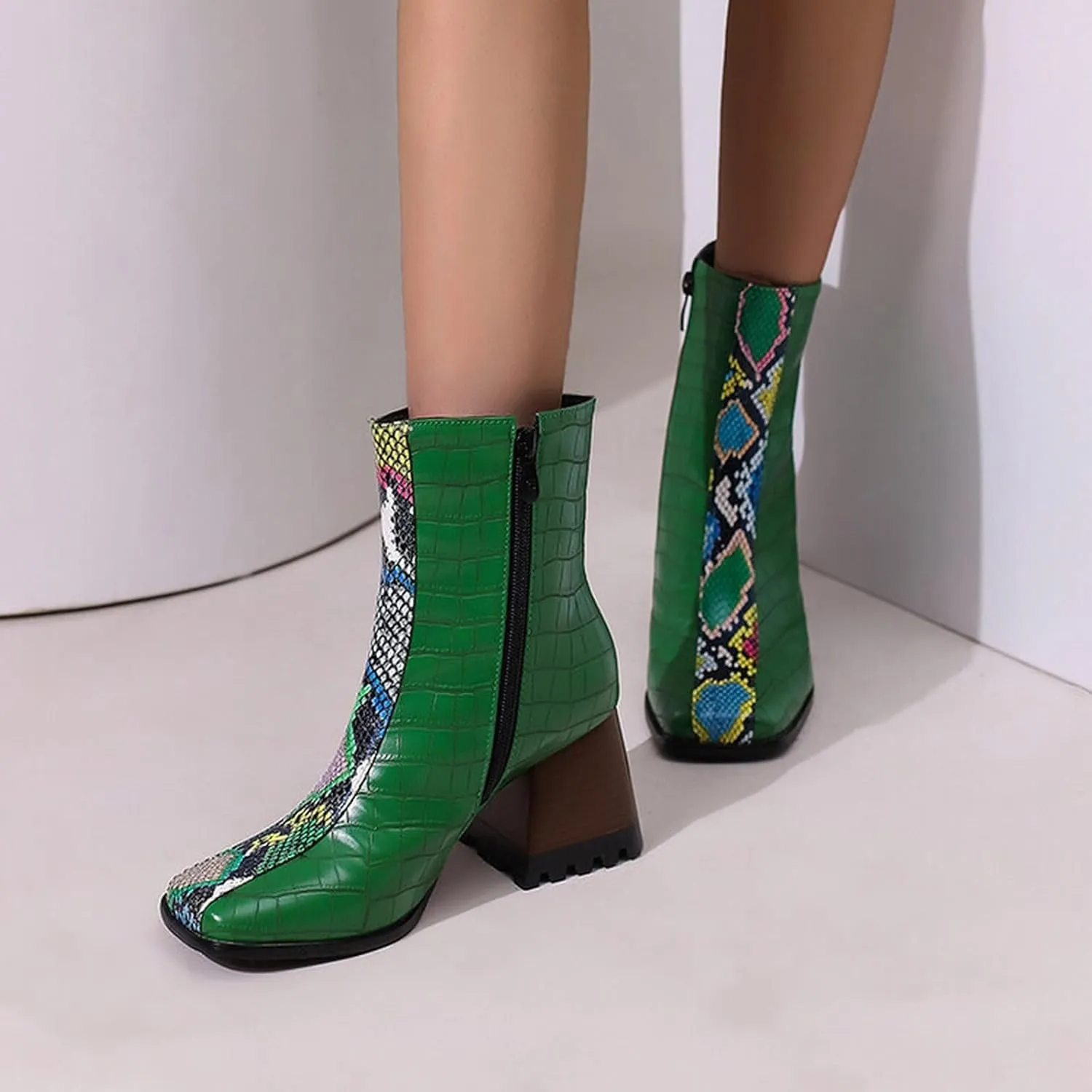 Work Boots for Women Ankle Womens Ankle Booties Black Low Heel Boots Wedge Boot Soft Sole Fashion Closed Toe Wide Fit Available